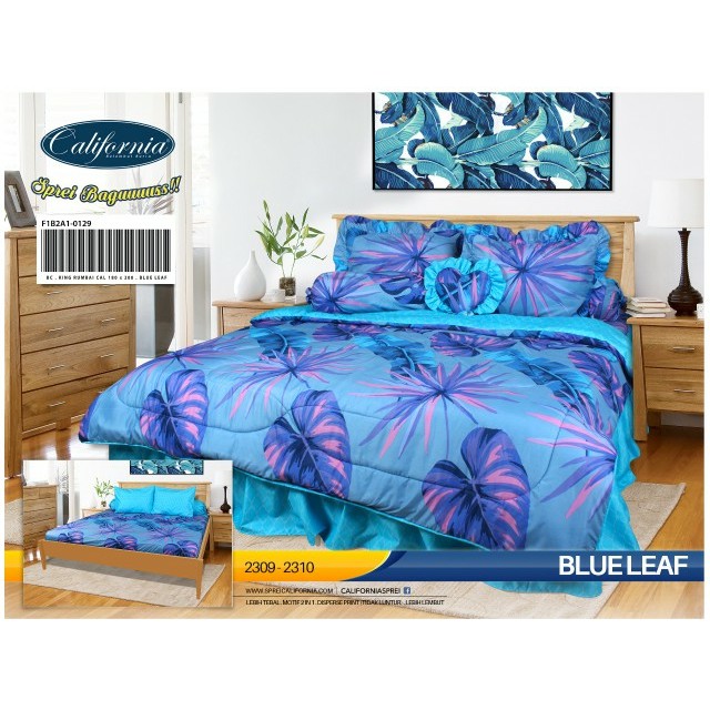 SPREI CALIFORNIA BLUE LEAF SINGLE 120 No.3 SEPRAI BIRU DAUN TERATAI