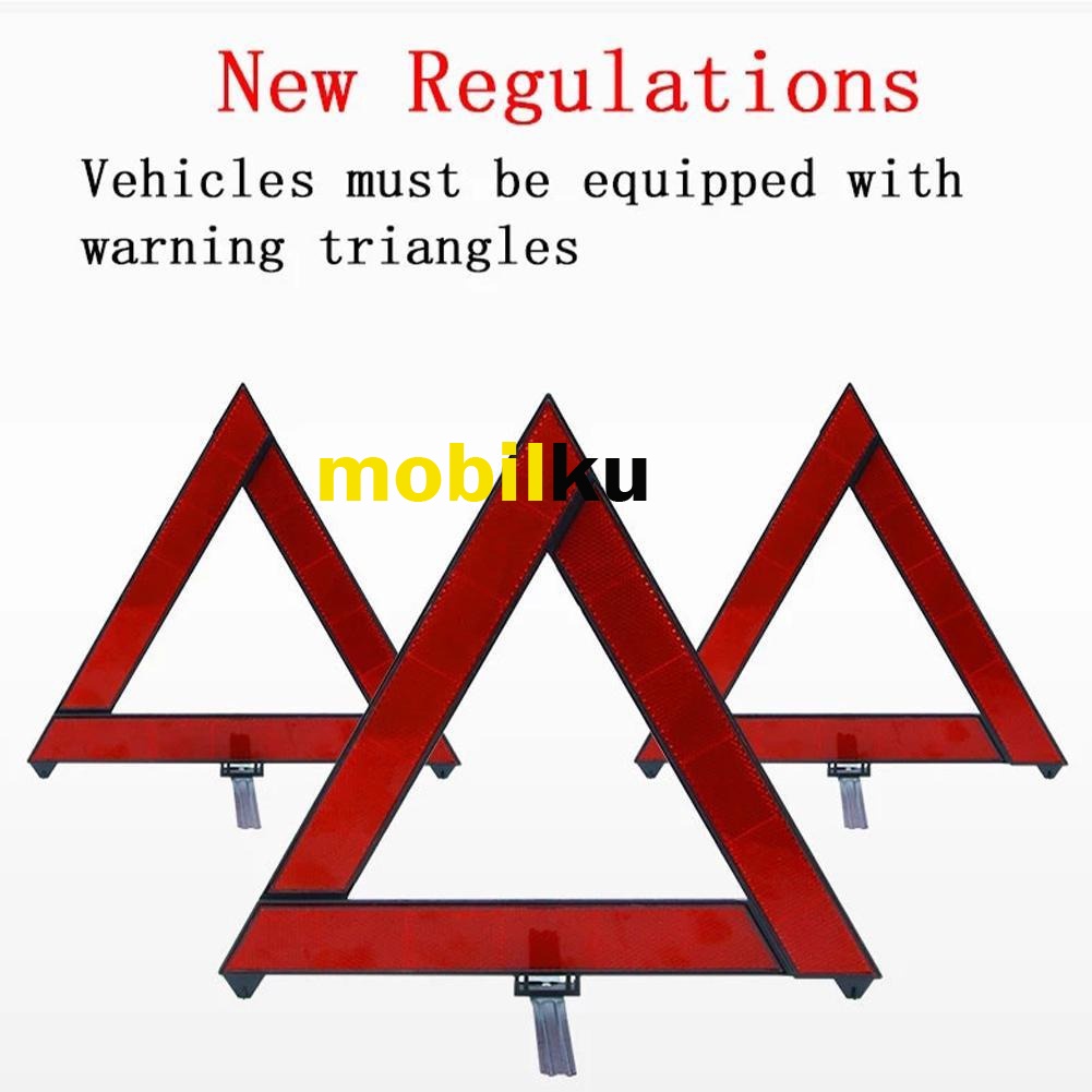 [BISA COD] Segitiga Pengaman Reflektor Mobil Darurat Lipat Rangkat Rakit Emergency Triangle Warning Sign IZY