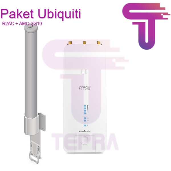 Paket Ubiquiti AP Rocket 2AC Prism + Omni AMO-2G10 /R2AC + AMO-2G10