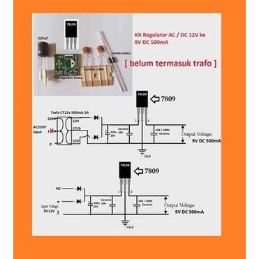 Kit Regulator Ac/Dc 12V Ke Dc 9V Converter Nivic00