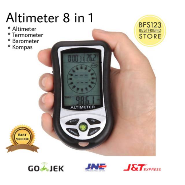 Altimeter Digital 8 in 1 outdoor,kompas,termometer,barometer