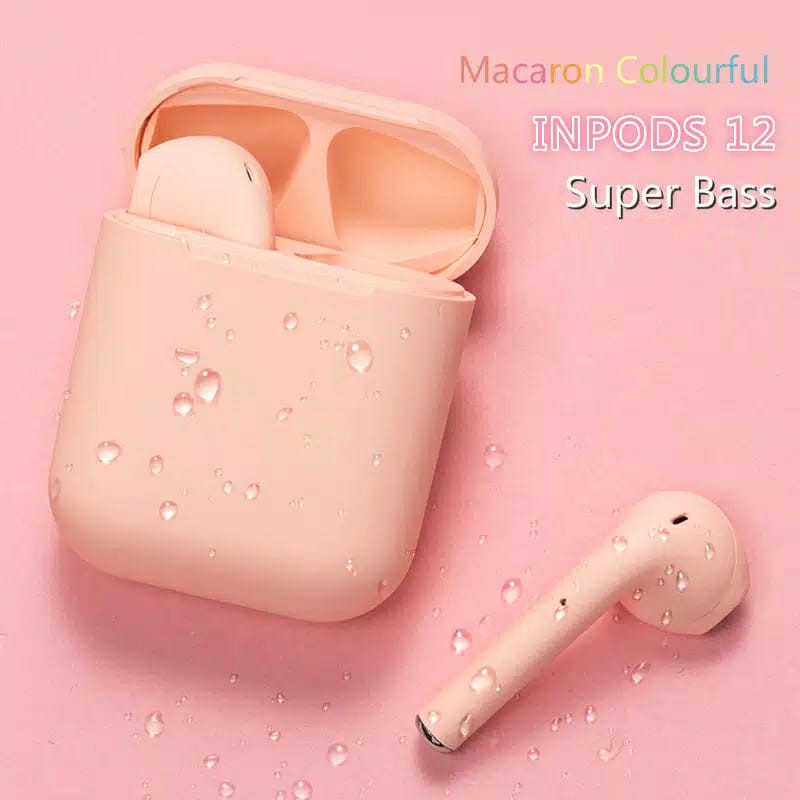 Earphone i12 TWS Wireless Bluetooth HiFi Warna Warni untuk Olahraga inPoods12