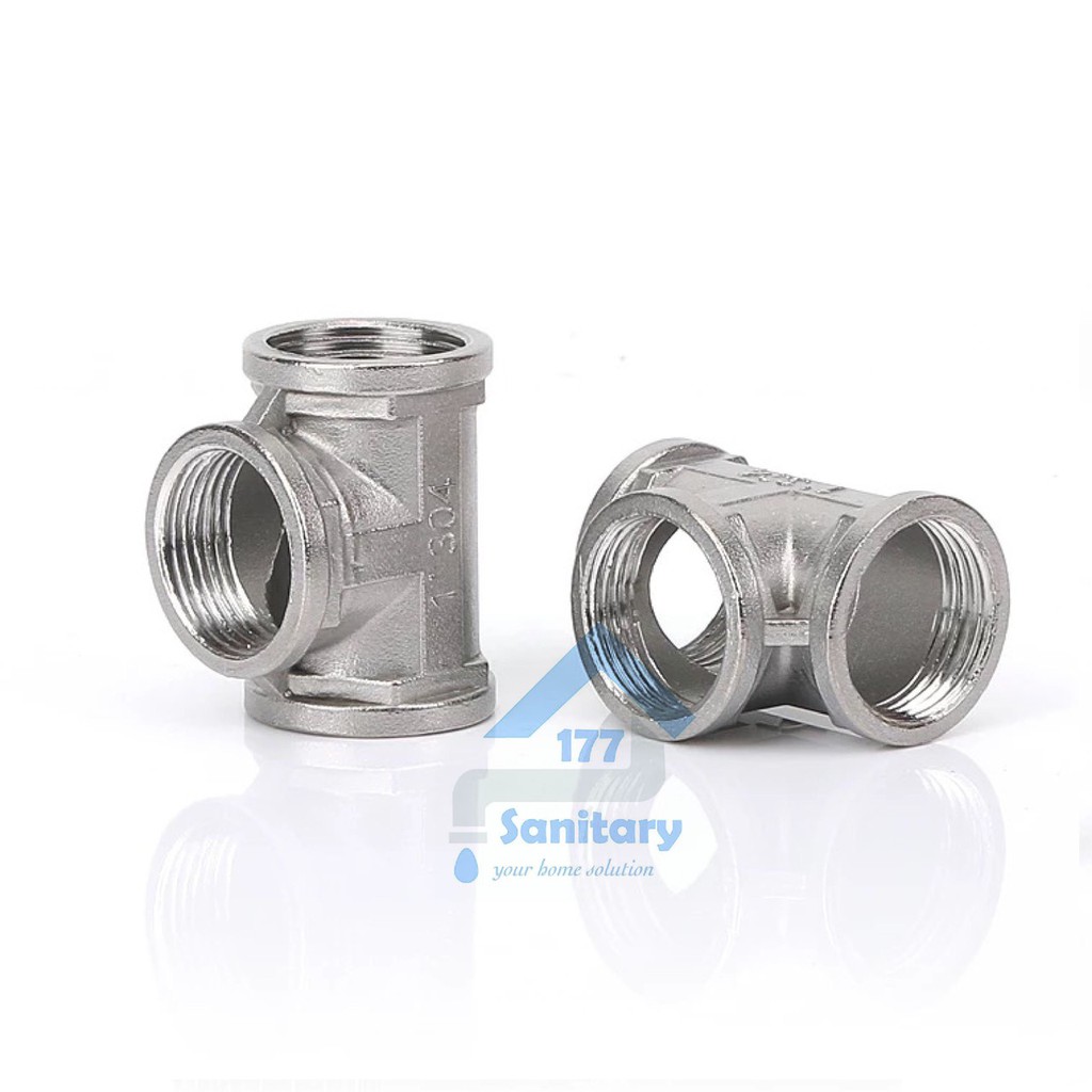 Nepel Tee Stainless 304 Female TS13- Nepel T Kran T Stenlis sambungan kran spare part acc naple t tee shower kloset closet /X23