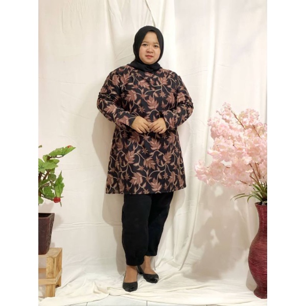(COD) baju batik tunik atasan wanita jumbo terbaru