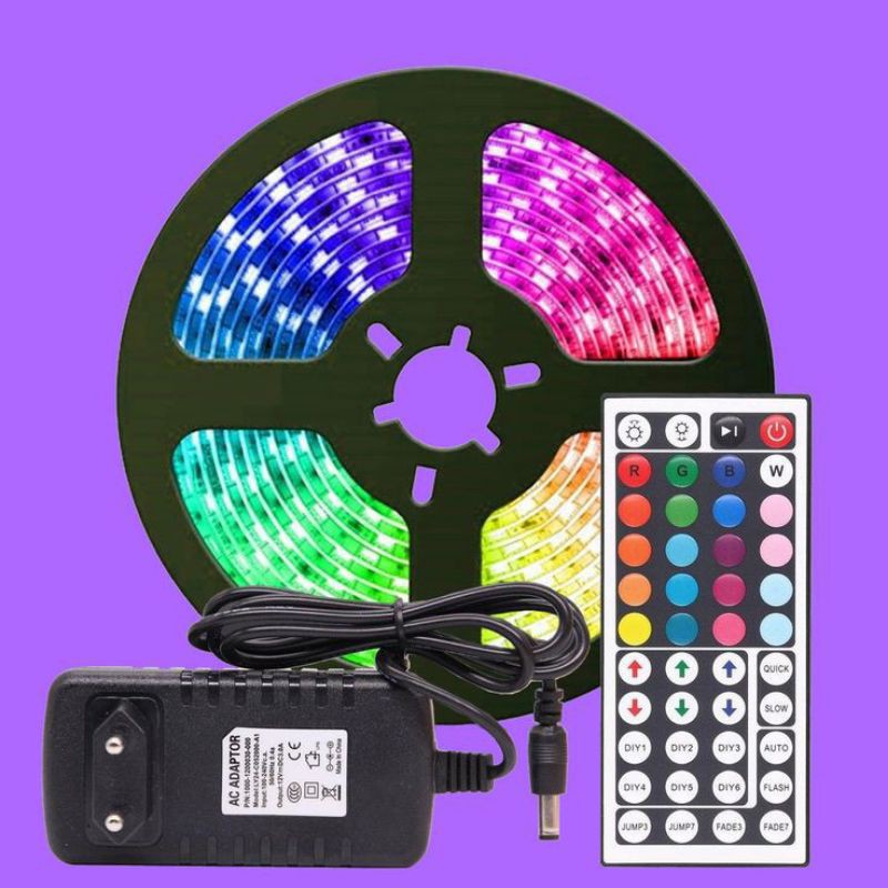 5050 10m Led strip rgb remote 20 warna panjang