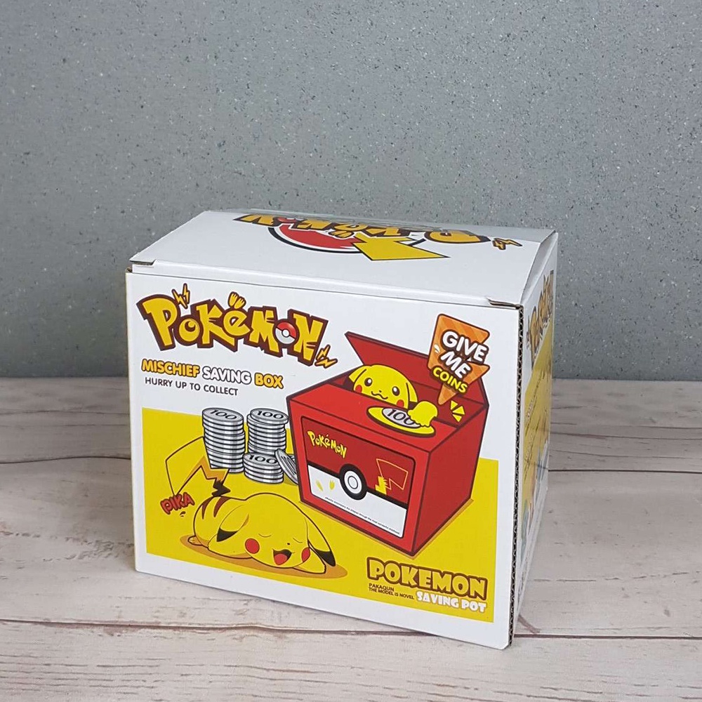 Celengan Lucu Steal Money Piggy Bank Model Pikachu - T17 - Red