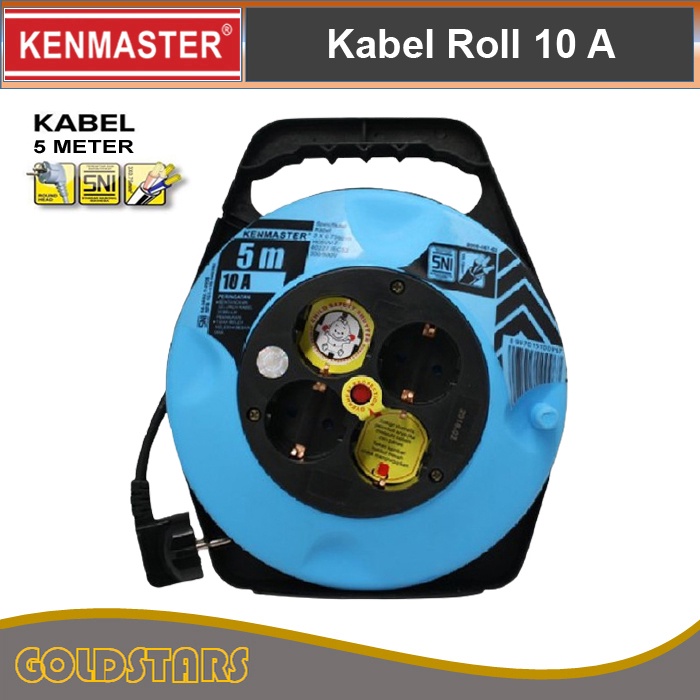 Kabel Roll 5 meter Kenmaster Stop Kontak Roll 5 Lubang Colokan Listrik