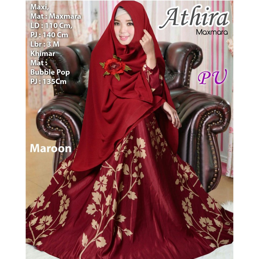 HOPYLOVY - GAMIS WANITA MAXMARA ATHIRA + TERMASUK KERUDUNG BERGO