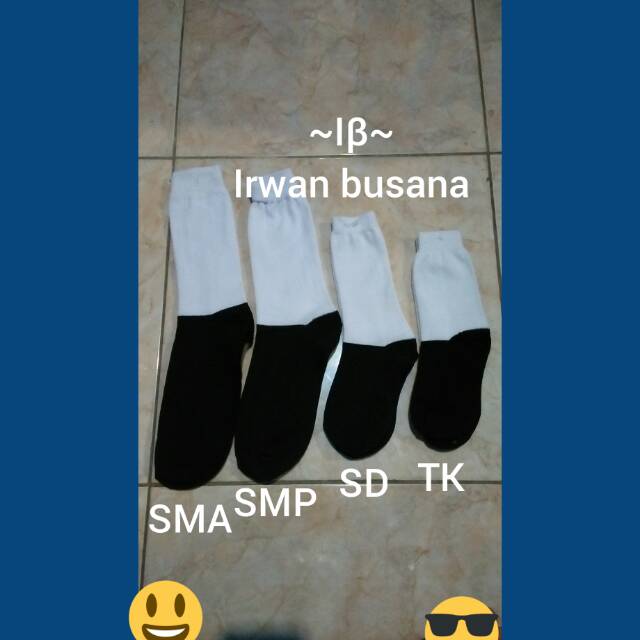 Kaos kaki sekolah / kaos kaki TK, SD, SMP, SMA / kaos kaki hitam putih