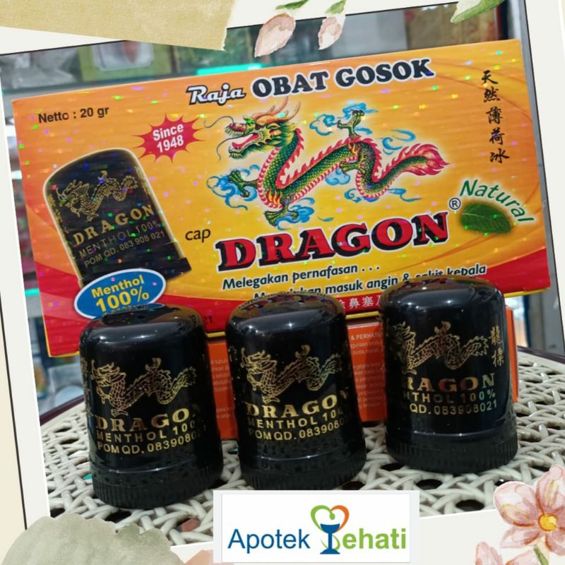 Raja Obat Gosok Cap Dragon 20 gram Menthol 100%
