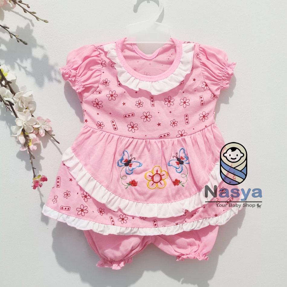 [N-027] TERBARU !! setelan baju bayi perempuan 0-6 bulan motif LUCU (cassey)