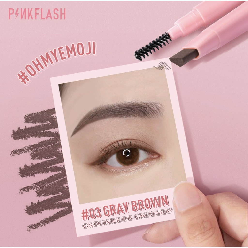 PINKFLASH OhMyEmoji Automatic Eyebrow Pencil Tahan Air Pigmen Pensil Alis