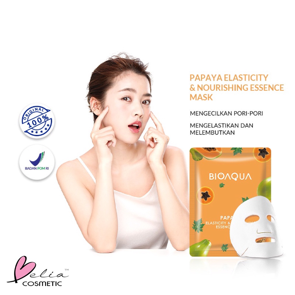 ❤ BELIA ❤ BIOAQUA Sheet Mask Master Series Plant | Flowers | Fruit | Eye Mask | Facial Mask Brightening Glowing Moisturizing Skin Care | Hydrating Essence Face Mask Brightening Anti Acne Jerawat | Honey Vitamin C Masker Wajah Muka Pelembab Kulit Cosmetics-BA S_Mask Papaya