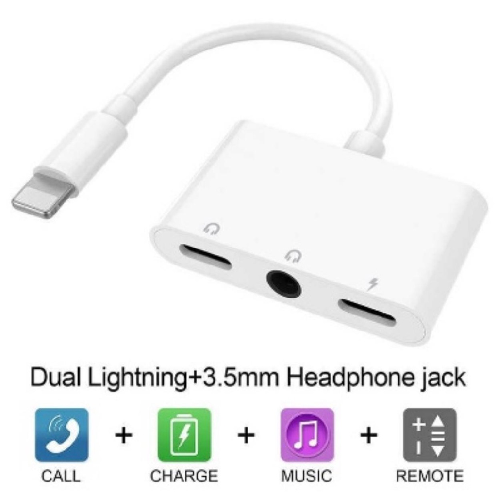 Lightning Adapter 3 in 1 Charger Jack Audio 3.5mm for Iphone