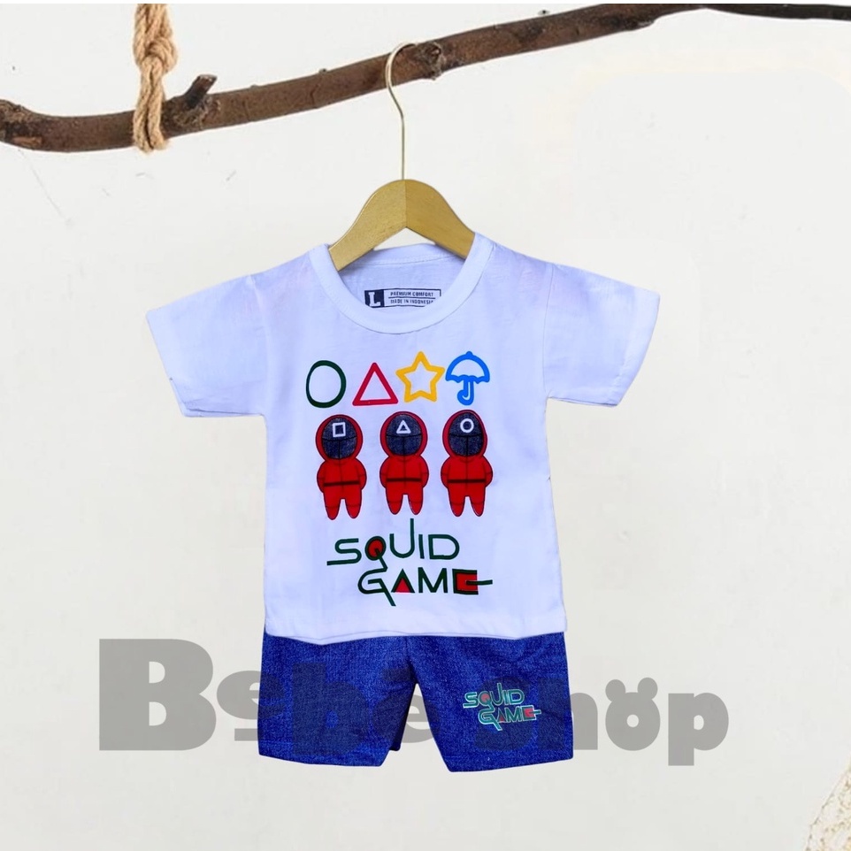 Setelan baju anak karakter squid game usia 0 Sampai 2 Tahun Size S M L