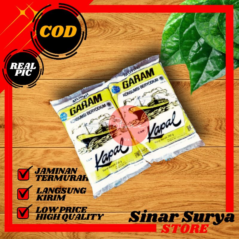 

Garam Cap Kapal Beryodium Kemasan 250 Gram/garam murah/garam dapur/garam grosok