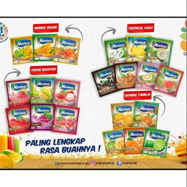 

Minuman renceng MARIMAS aneka rasa isi (10pcs) / minuman rencengan /minuman serbuk