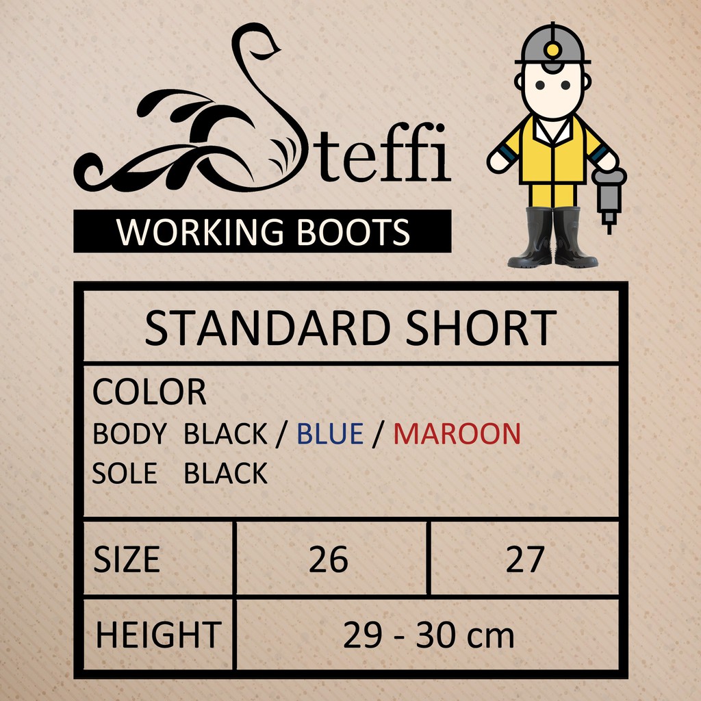 SHORT kardus isi 10 pasang | Sepatu boot Steffi Boots pvc pendek