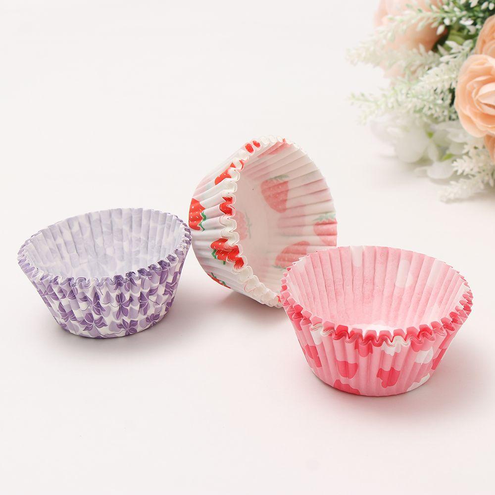 Solighter 100PCS / Set Cup Kertas Cupcake / Muffin Untuk Dekorasi Kue / Dapur