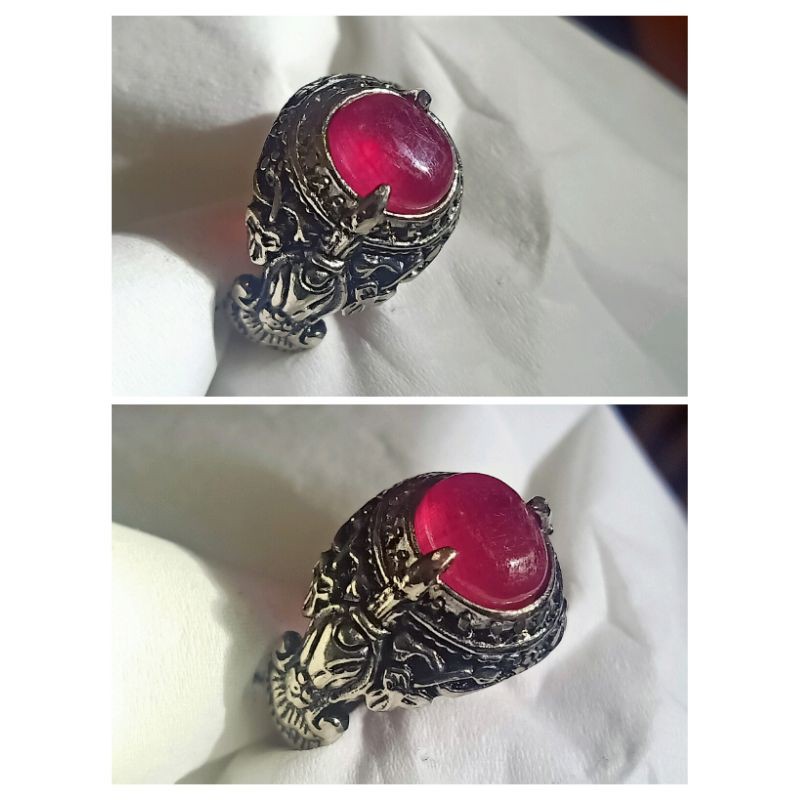 natural Ruby ring ukir Bali
