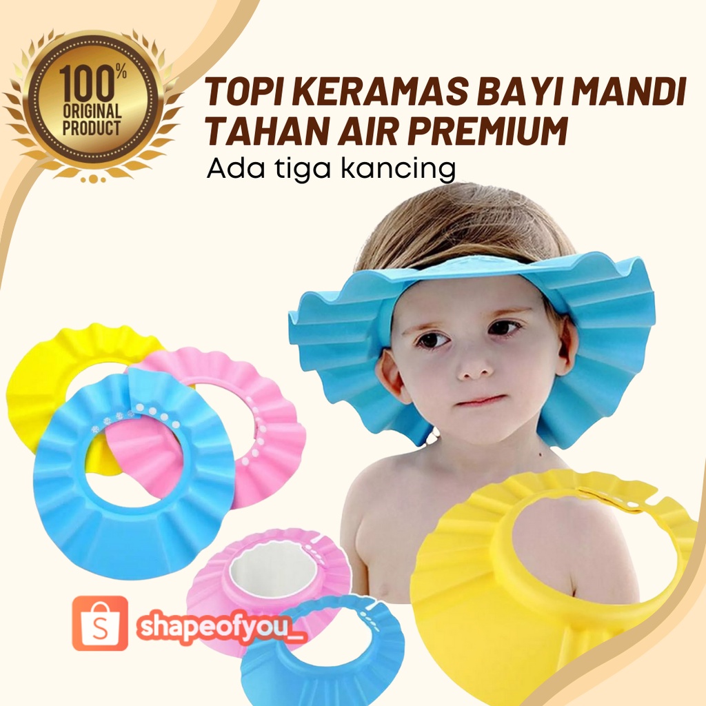 Topi Keramas Bayi Anak Topi Cuci Rambut Dapat Disesuaikan untuk Bayi Baru Lahir Perlindungan Telinga Anak-anak Sampo Perisai Penutup Kepala Mandi