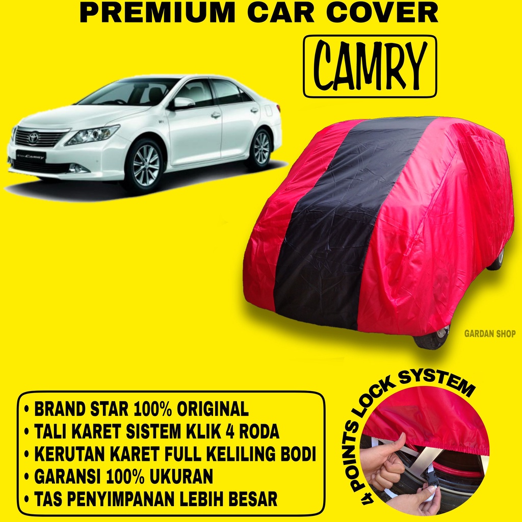 Body Cover CAMRY MERAH HITAM Penutup Bodi Mobil Camry Waterproof PREMIUM