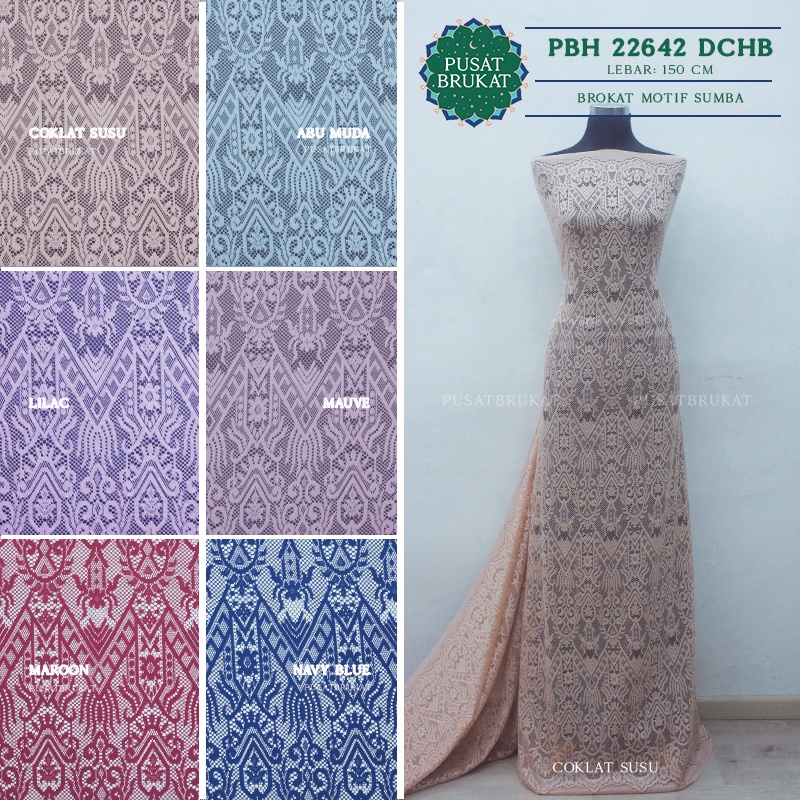 KAIN BROKAT SUMBA SAPTO TSH KW 22642 CHB, LEBAR 150CM [harga per 0,5m]