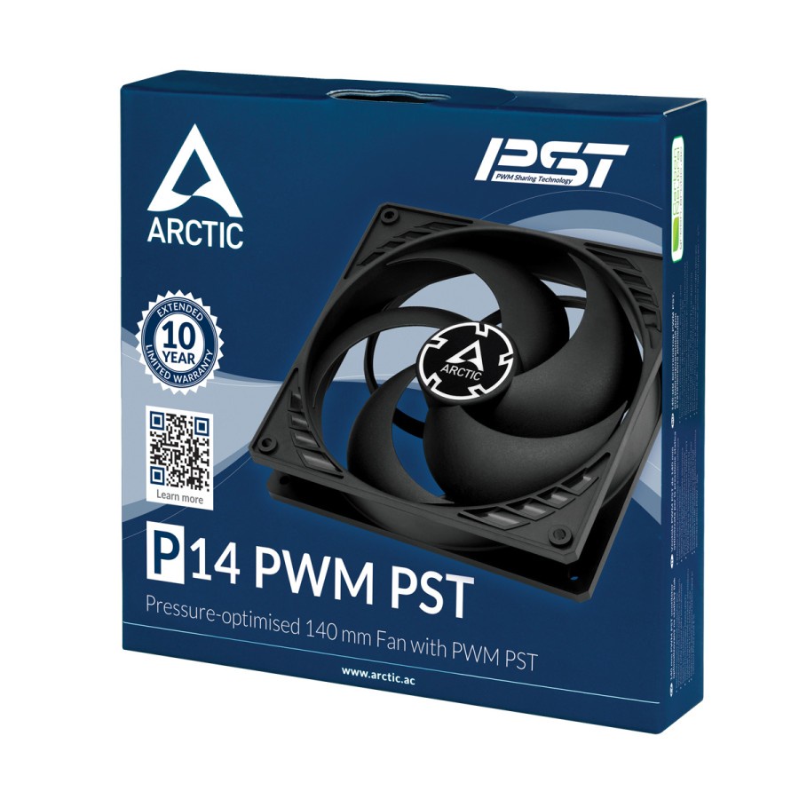 Fan ARCTIC P14 PWM PST - Black/Black - Single Pack - 140mm 14cm