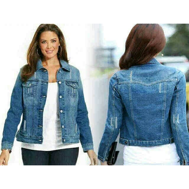 Jaket Levis Cewek Wanita Semi Crop Bioblitz Biowash Blueblack X20 OP125