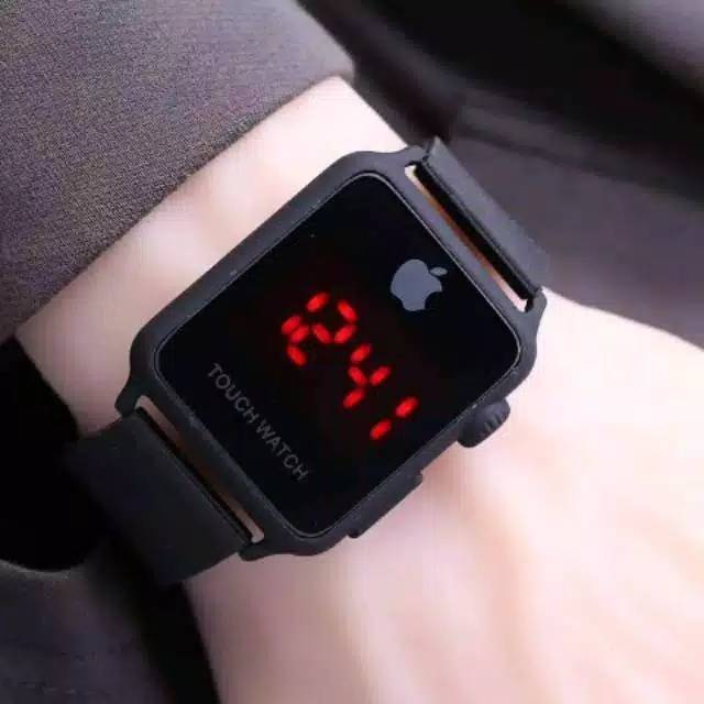 Cod  Bayar Tujuan  Jam Tangan Pria Apple Digital Rubber / Ready 5 Warna