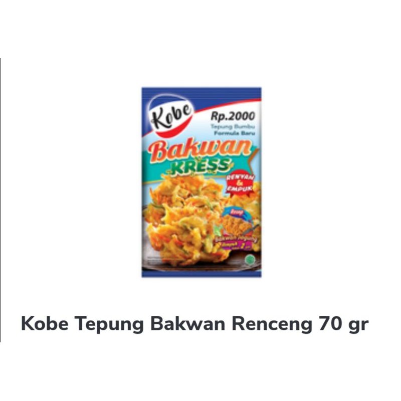 

Tepung Bumbu Bakwan Kobe 70g renceng isi 10 pcs