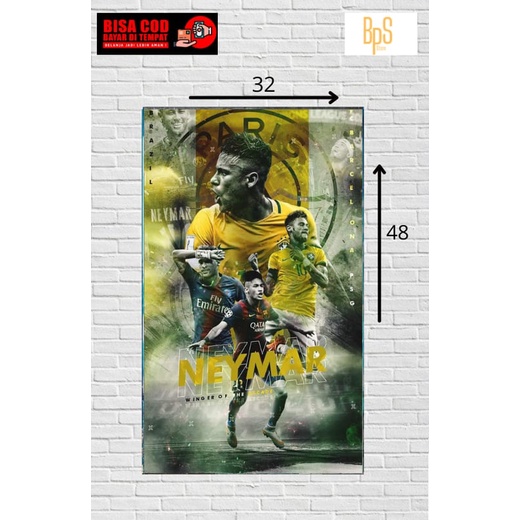 POSTER NEYMAR JR - FOTO NEYMAR - POSTER SEPAKBOLA - WALLDECOOR - HIASANAN DINDING -HIASAN KAMAR - HI