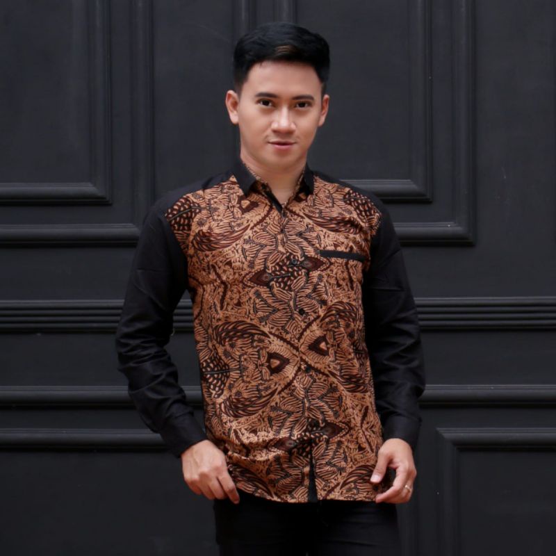 KEMEJA BATIK PRIA LENGAN PANJANG SIZE M L XL XXL BSWART BatiK HRB026 Kenongo Hem Panjan