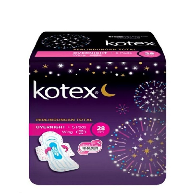 kotex pembalut maxi slim overnight 28 cm 5pads