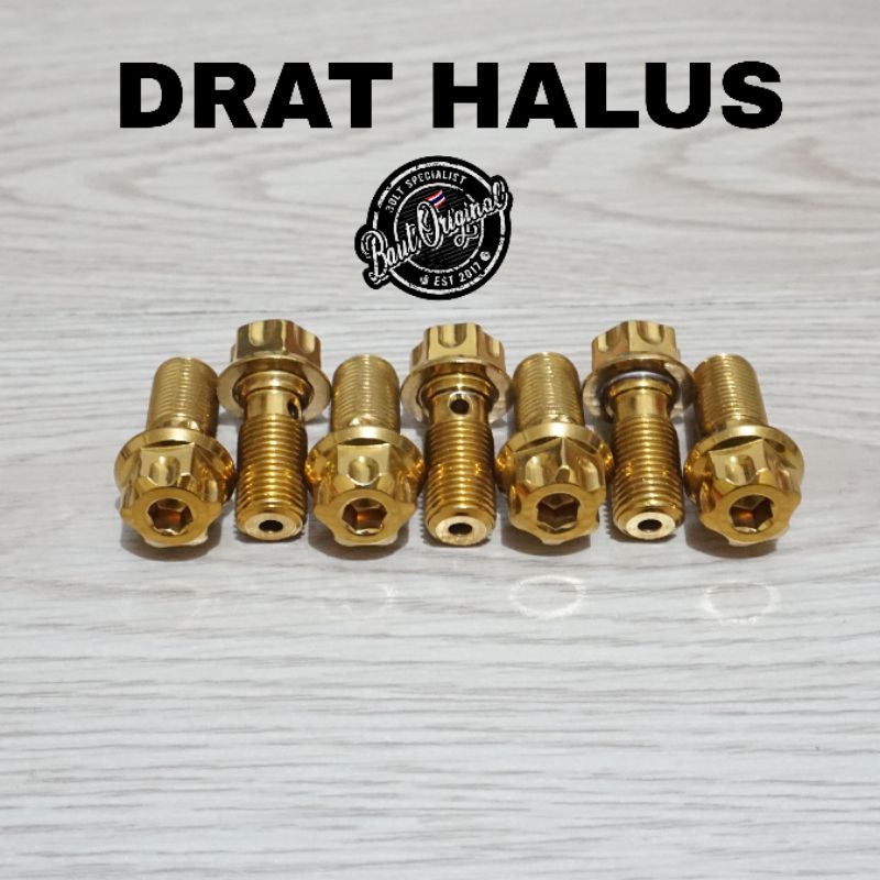 baut kaliper probolt new model gold drat halus alus original thailand