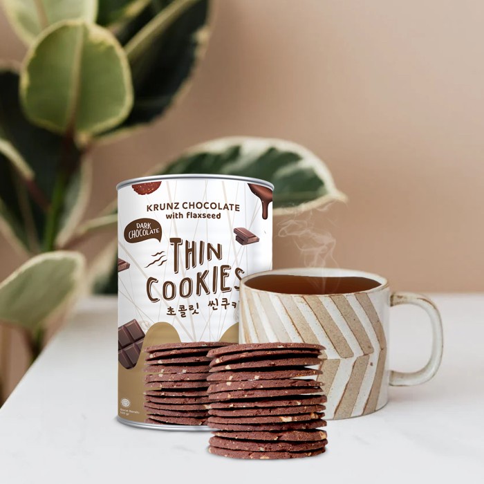 

KERING-KUE- WOCA THIN COOKIES KRUNZ CHOCOLATE DARK CHOCOLATE -KUE-KERING.