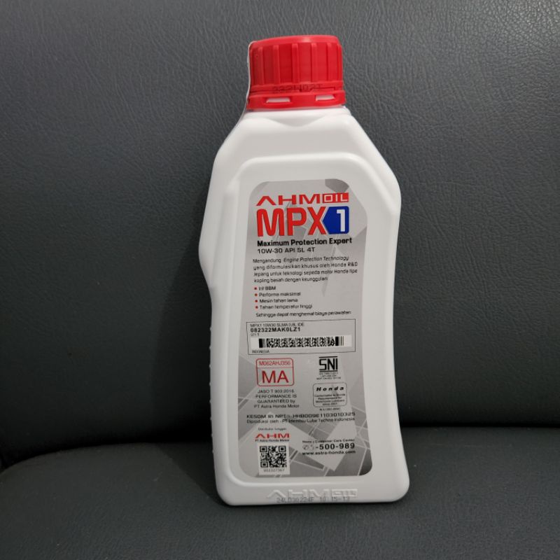 Oli Mpx1 OIL Mesin MPX 1 AHM Honda 10W-30 Isi 800ml x 24 Botol Perdus