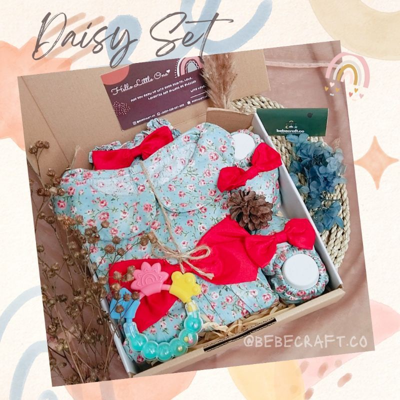 bebecraft - CANDY Baby Gift Set Hampers Baby Semarang Set Bayi Newborn Kado Lahiran Semarang Baju Bayi Premium-DAISY Blue