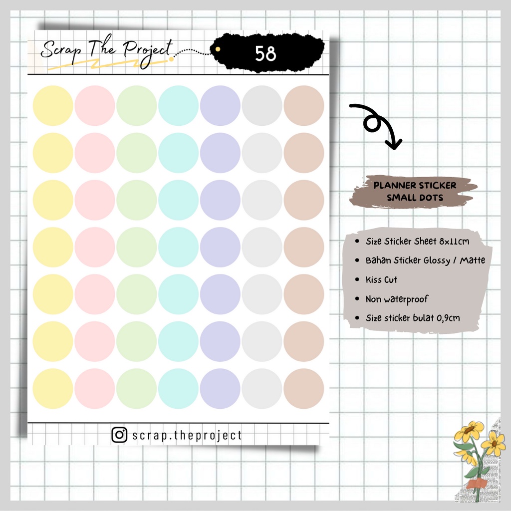 

STICKER PLANNER JOURNAL / SMALL POLKADOT STICKER / STP - 58