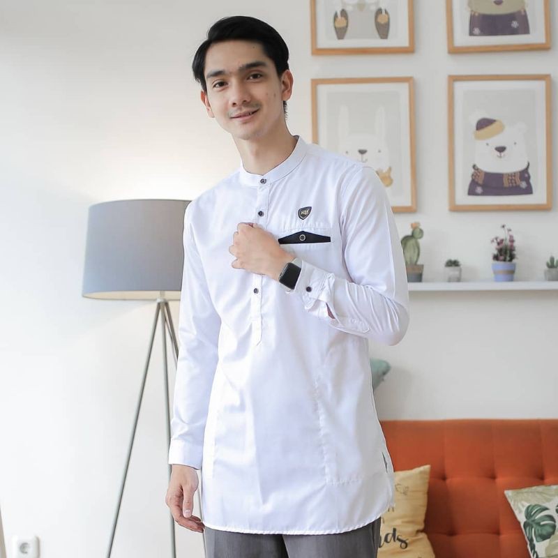 Baju Koko Kurta Dewasa Lengan Panjang Material Catton  Adem Serap Keringat