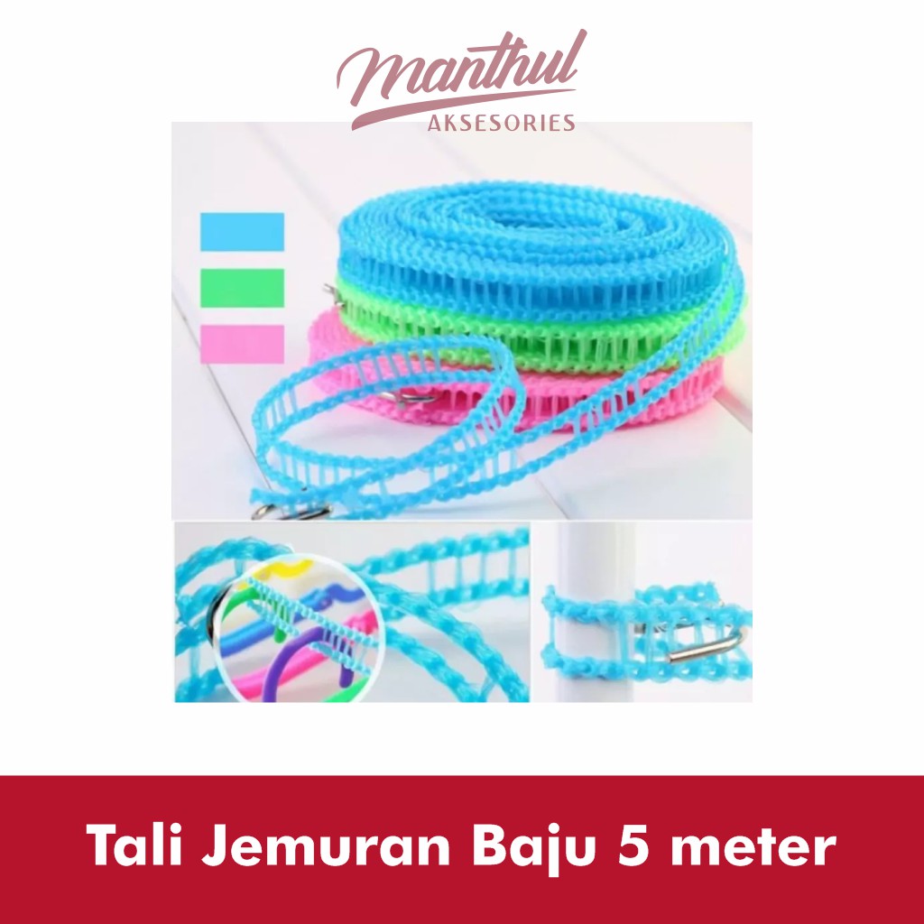 Tali Jemuran Baju 5 Meter Retractable Portable Super Praktis