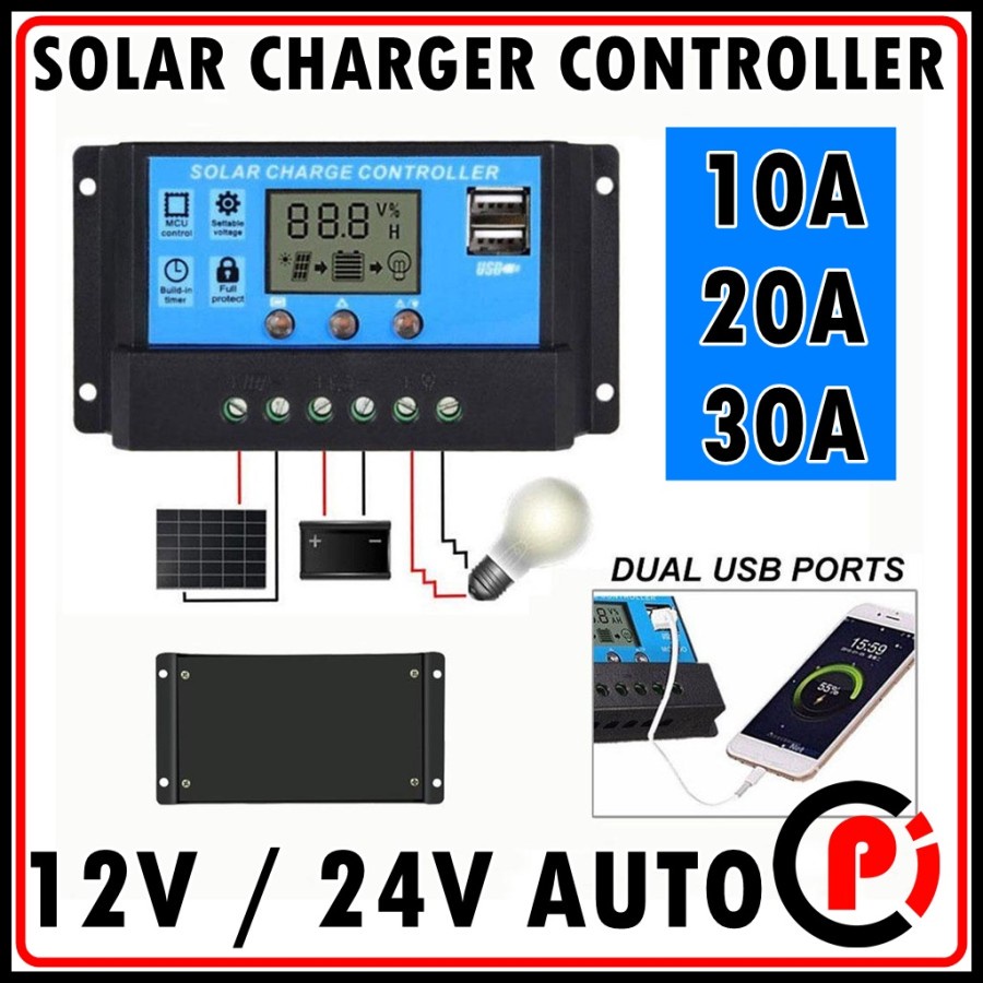 Solar Panel Charger Controller Panel Surya Solar Cell 30A