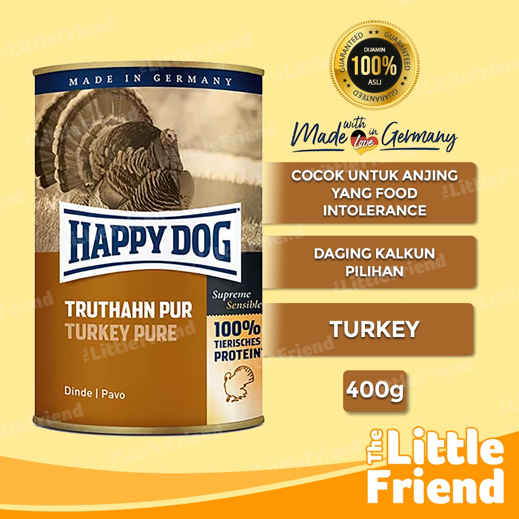 Makanan Kaleng Basah Anjing Happy Dog Pure Meat Daging Asli 400 Gram