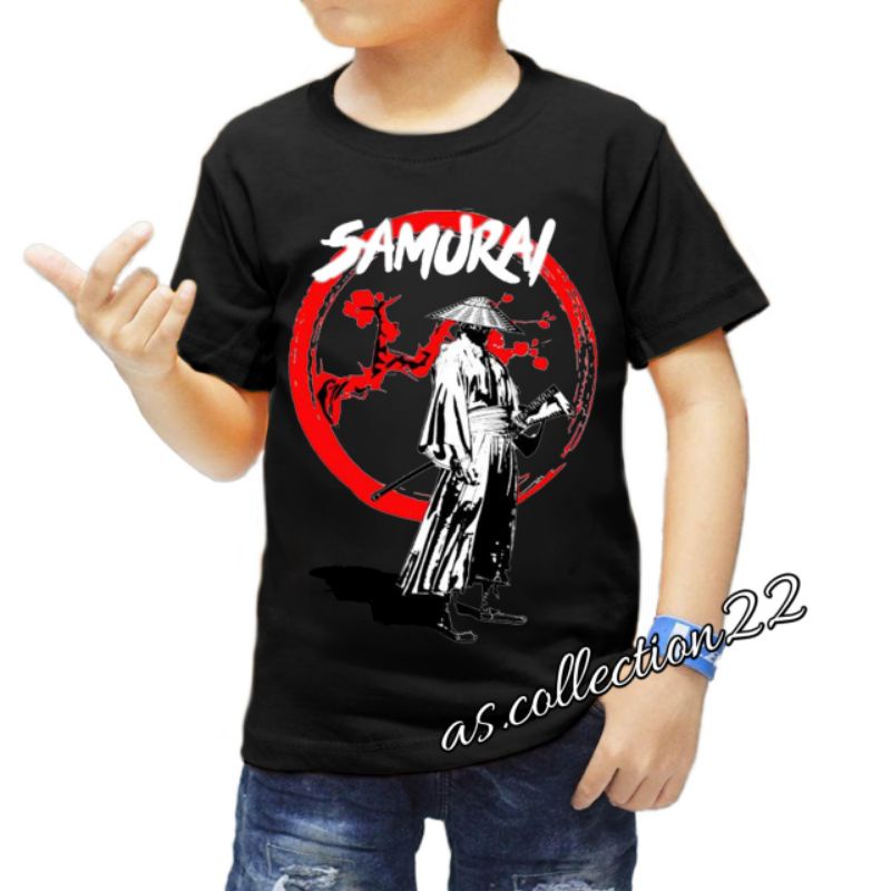 KAOS ANAK LAKI MOTIF SAMURAY 1-12 TAHUN