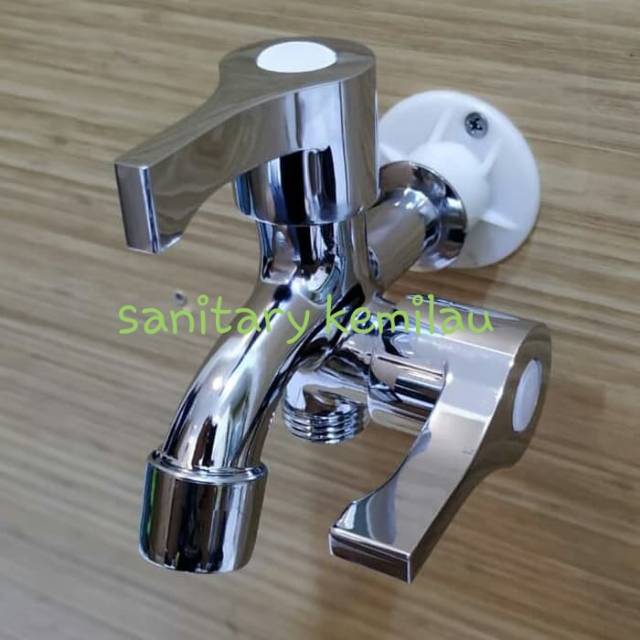 Paket Set Hand Shower Tiang Standing Kamar mandi Set Lengkap + Kran Cabang 2 Lobang Bagus Murah