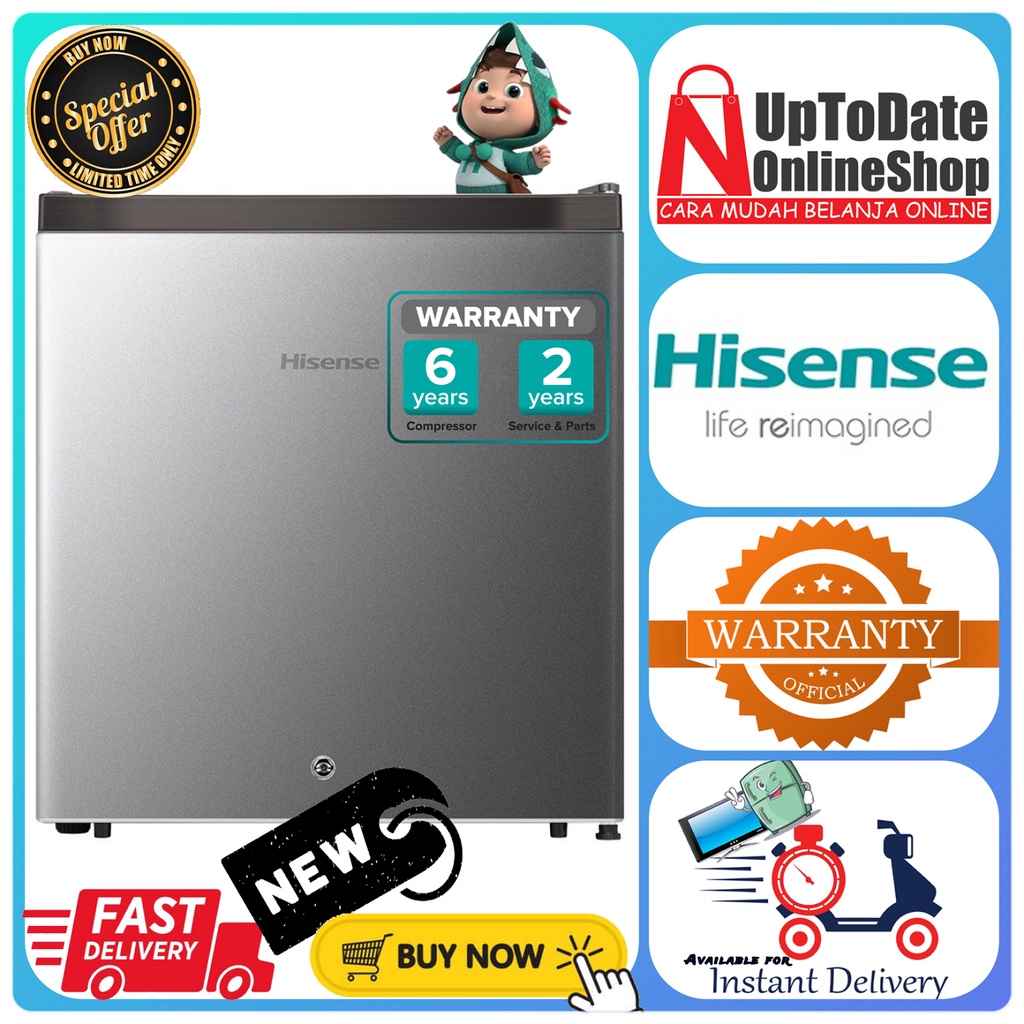 KULKAS PORTABLE MINI BAR HISENSE RR68D4IGN RR58 SMART FAST COOLING LOW WATT MINI BAR HISENSE
