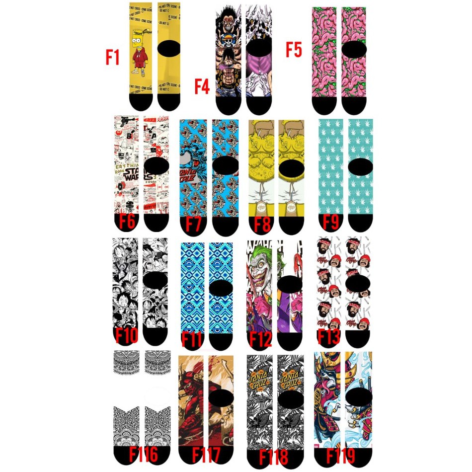 Kaos Kaki Fullprint Terri Quality PREMIUM (BEBAS PILIH)-1