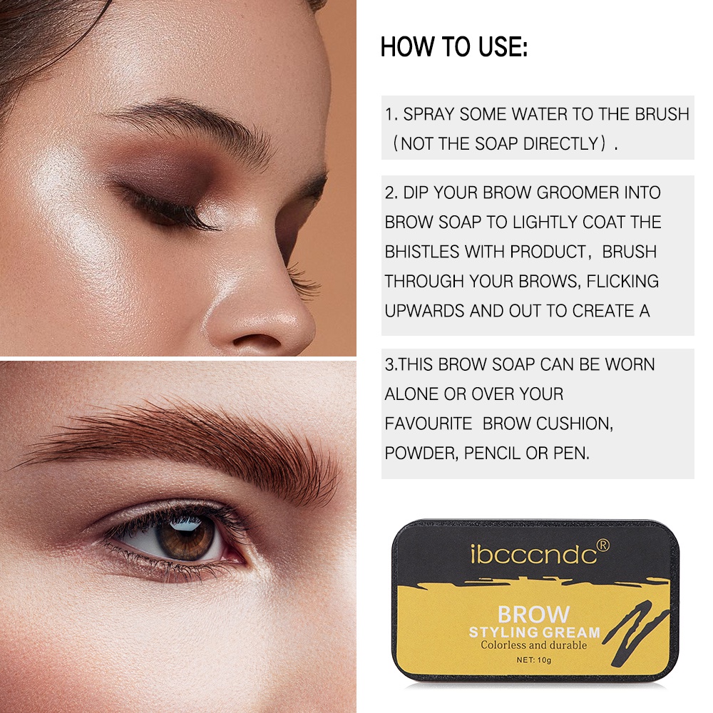 【Baru】IBCCCNDC Brows Eyebrow Soap Makeup Brows Shaping Kit Lasting Eyebrow Setting Gel Waterproof Eyebrow Tint Pomade Cosmetics