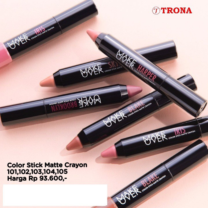 Make Over Color Stick Matte Crayon Lipstick Shopee Indonesia Harga lipstik crayon make over