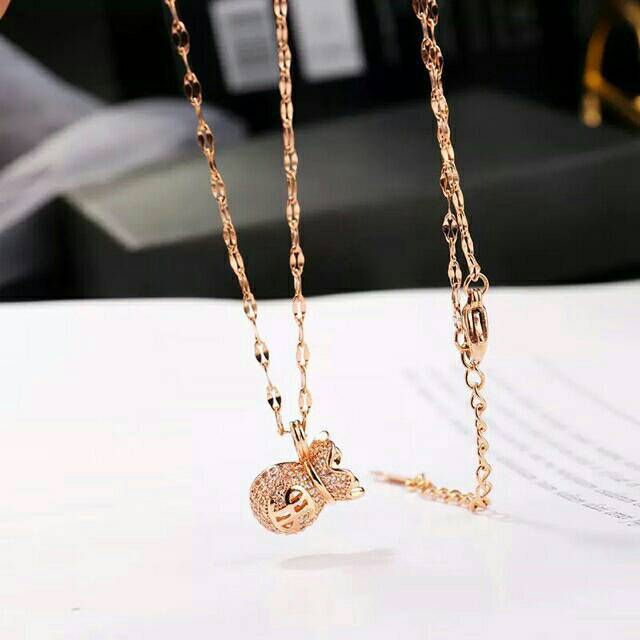 GG kalung Money Bag Dollar Titanium# KL-190B